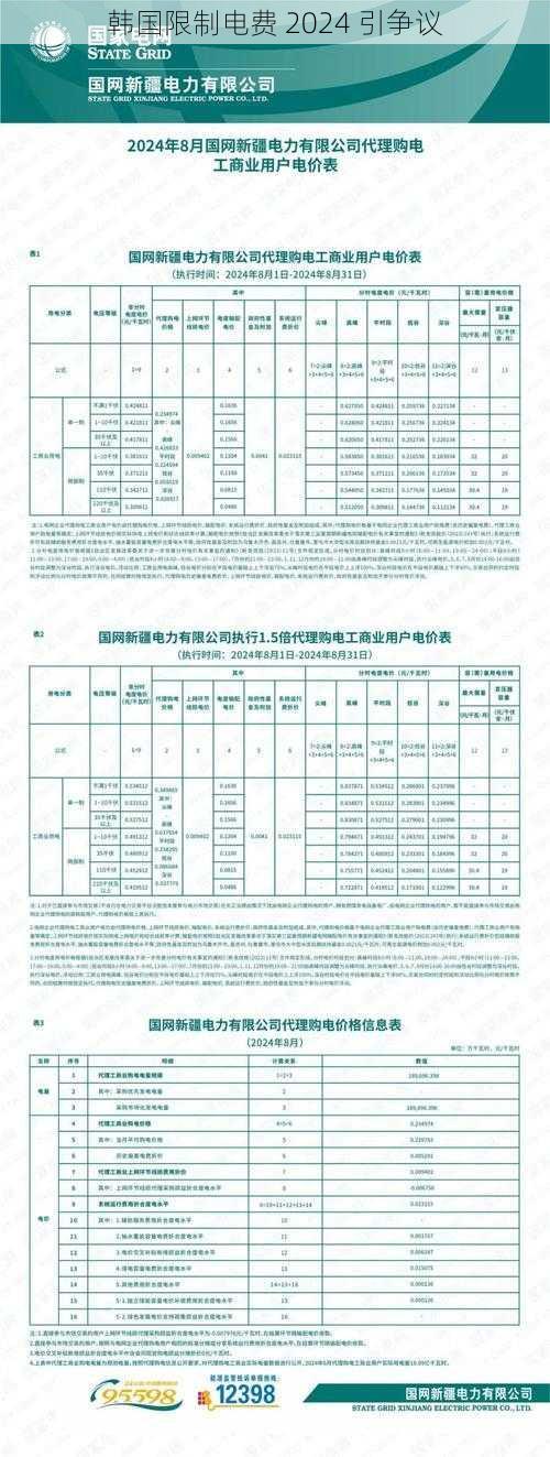 韩国限制电费 2024 引争议