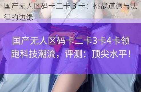 国产无人区码卡二卡 3 卡：挑战道德与法律的边缘