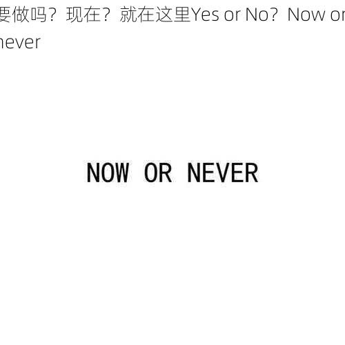 要做吗？现在？就在这里Yes or No？Now or never