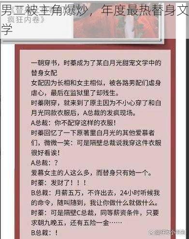 男二被主角爆炒，年度最热替身文学