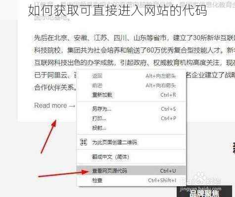 如何获取可直接进入网站的代码