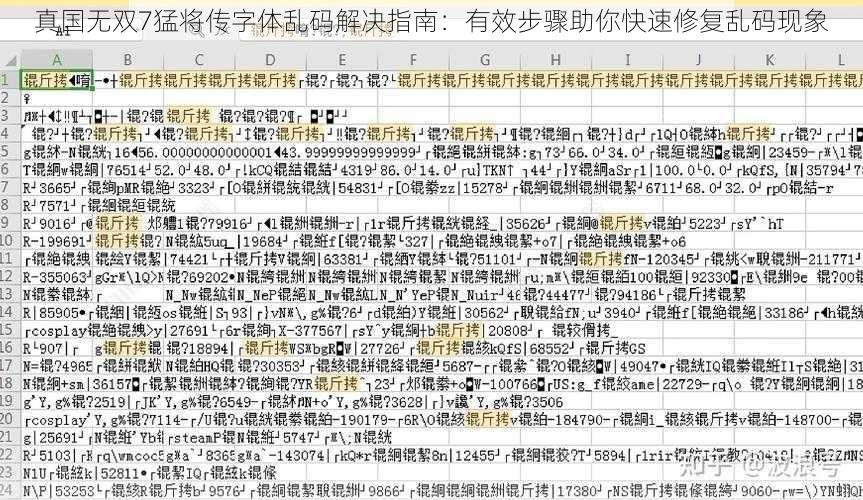 真国无双7猛将传字体乱码解决指南：有效步骤助你快速修复乱码现象