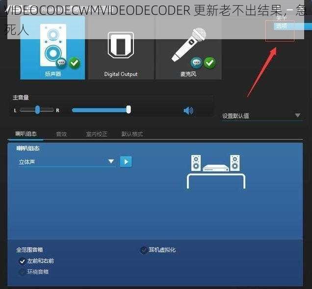 VIDEOCODECWMVIDEODECODER 更新老不出结果，急死人